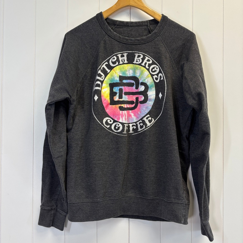 Dutch Bros Coffee Graphic Print Sweatshirt Men Size L Dutch Mafia Streetwear